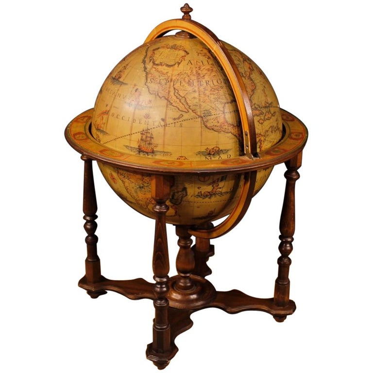 Italian Globe Bar in Wood from 20th Century For Sale at 1stDibs