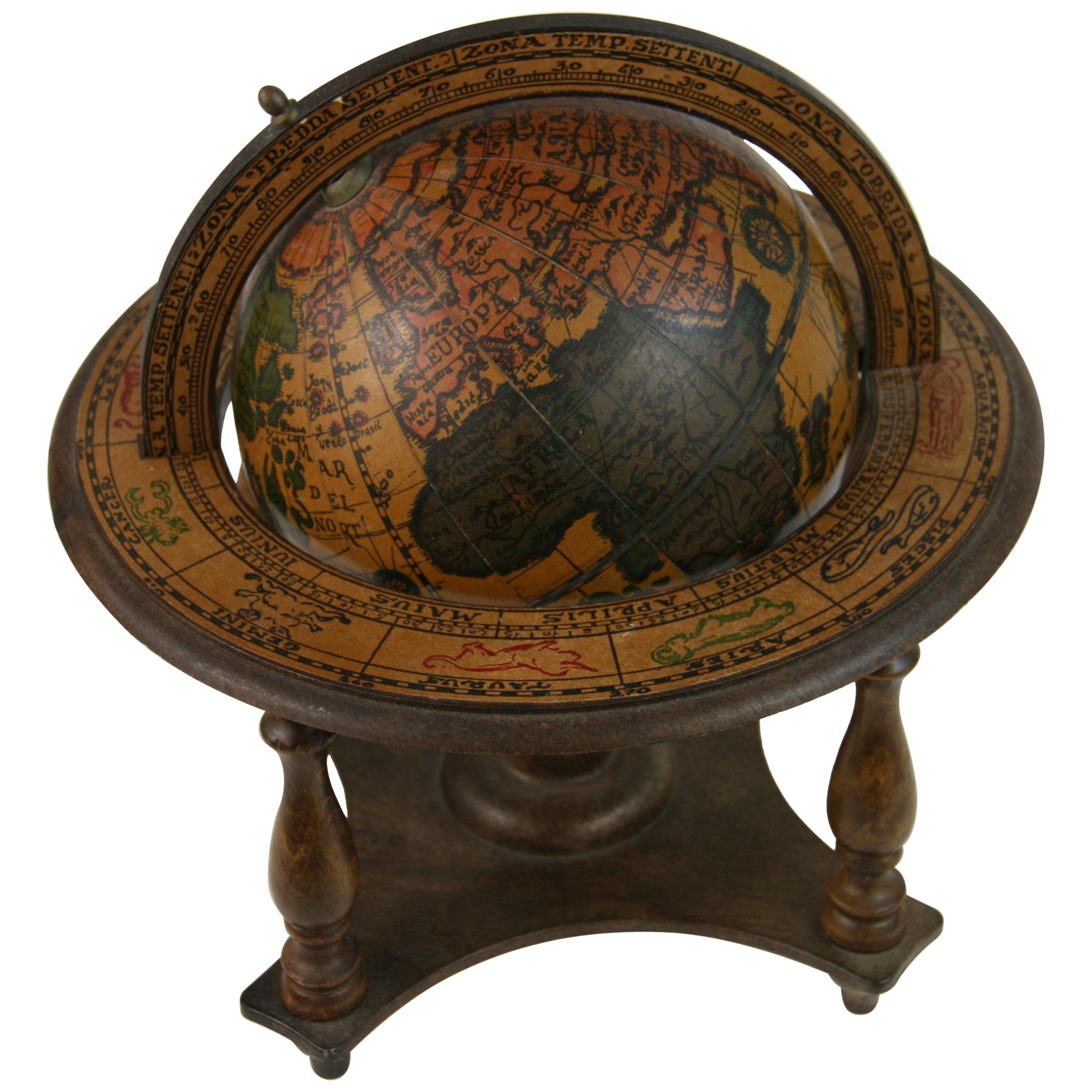 Italian Globe with Astrological Signs