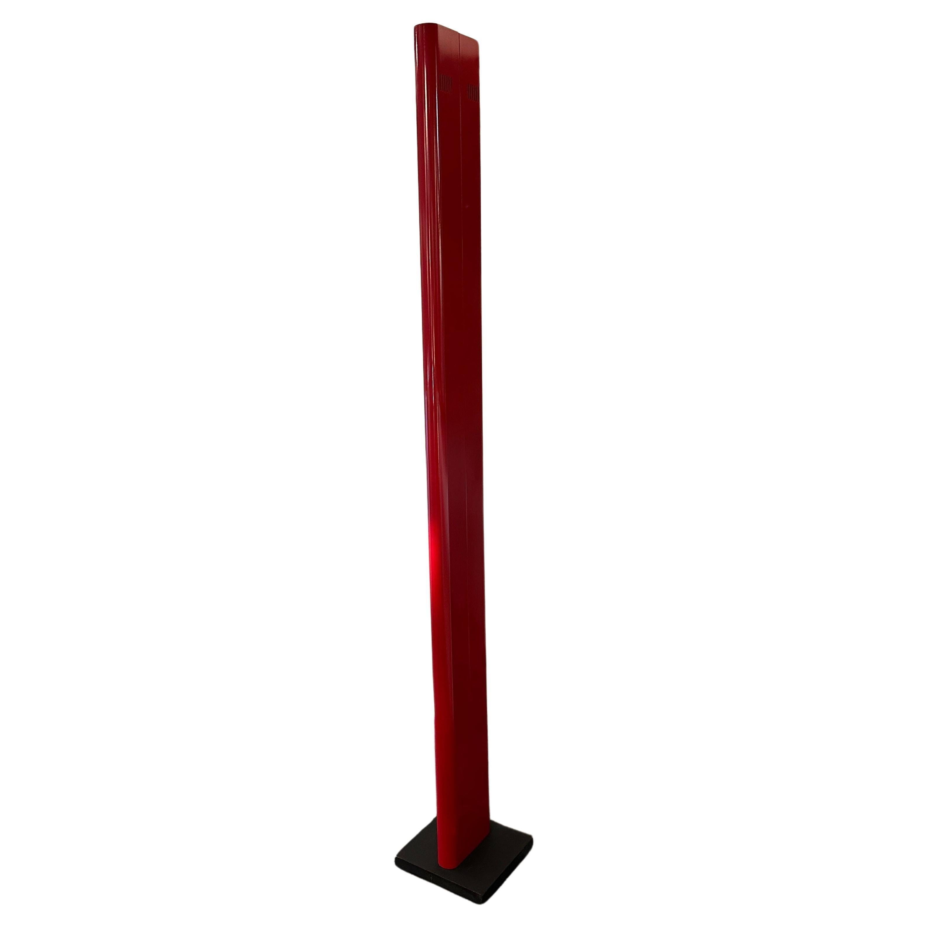 Italian Glossy  Red Floor Lamp by Gianfranco Frattini For Sale
