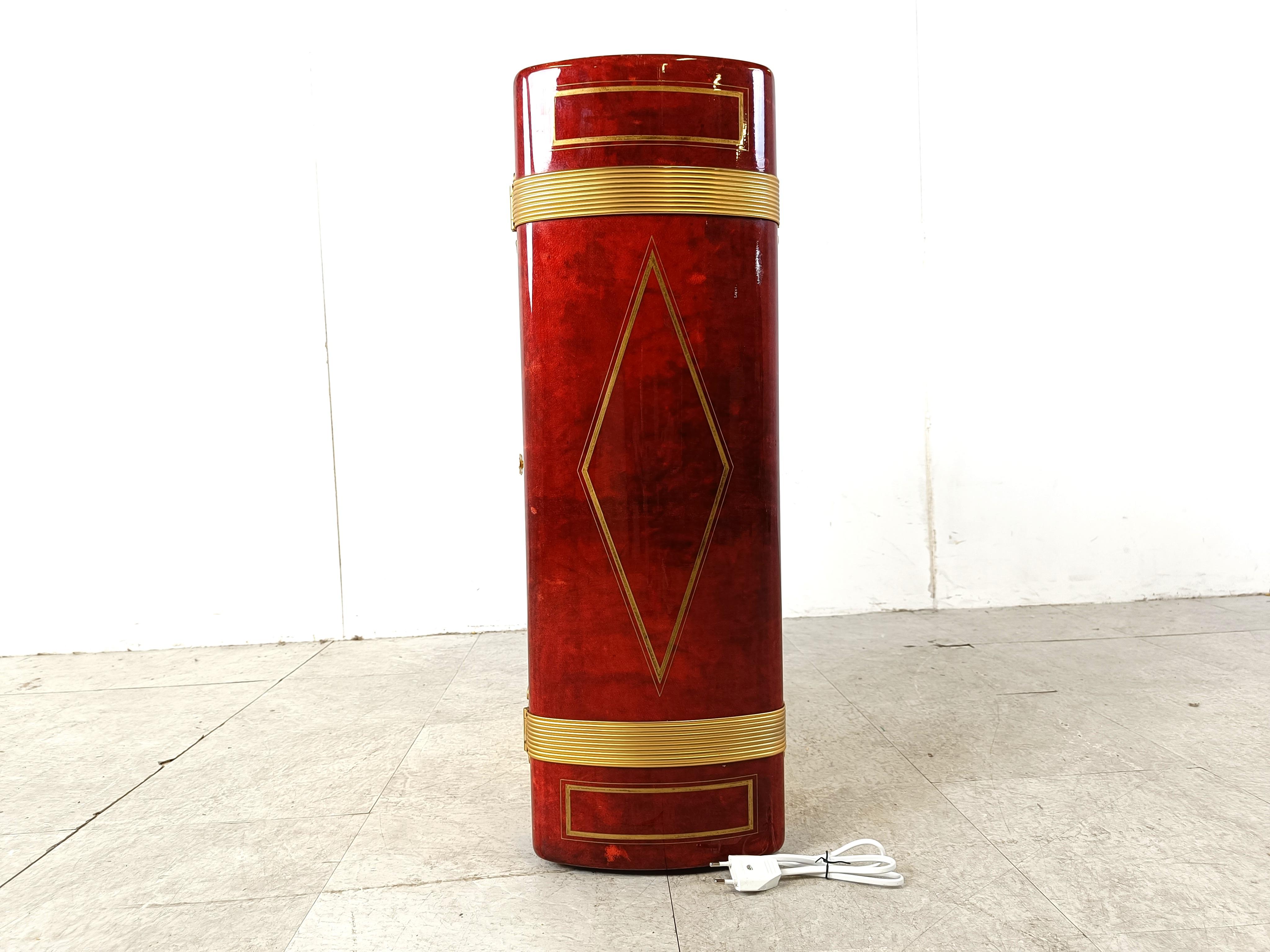 Italian Goatskin Book Shaped Dry Bar Cabinet by Aldo Tura, 1950s  For Sale 2