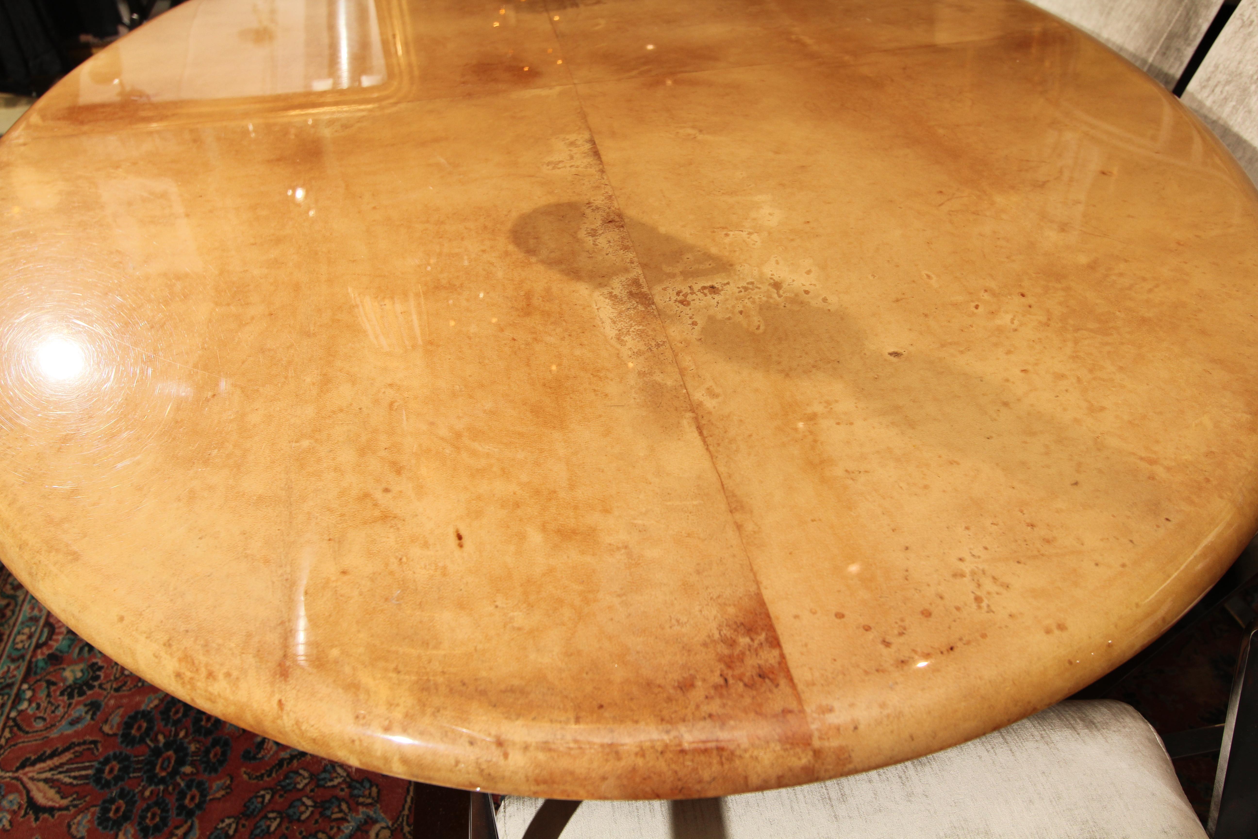Italian Goatskin Oval Dining Table / Desk 1