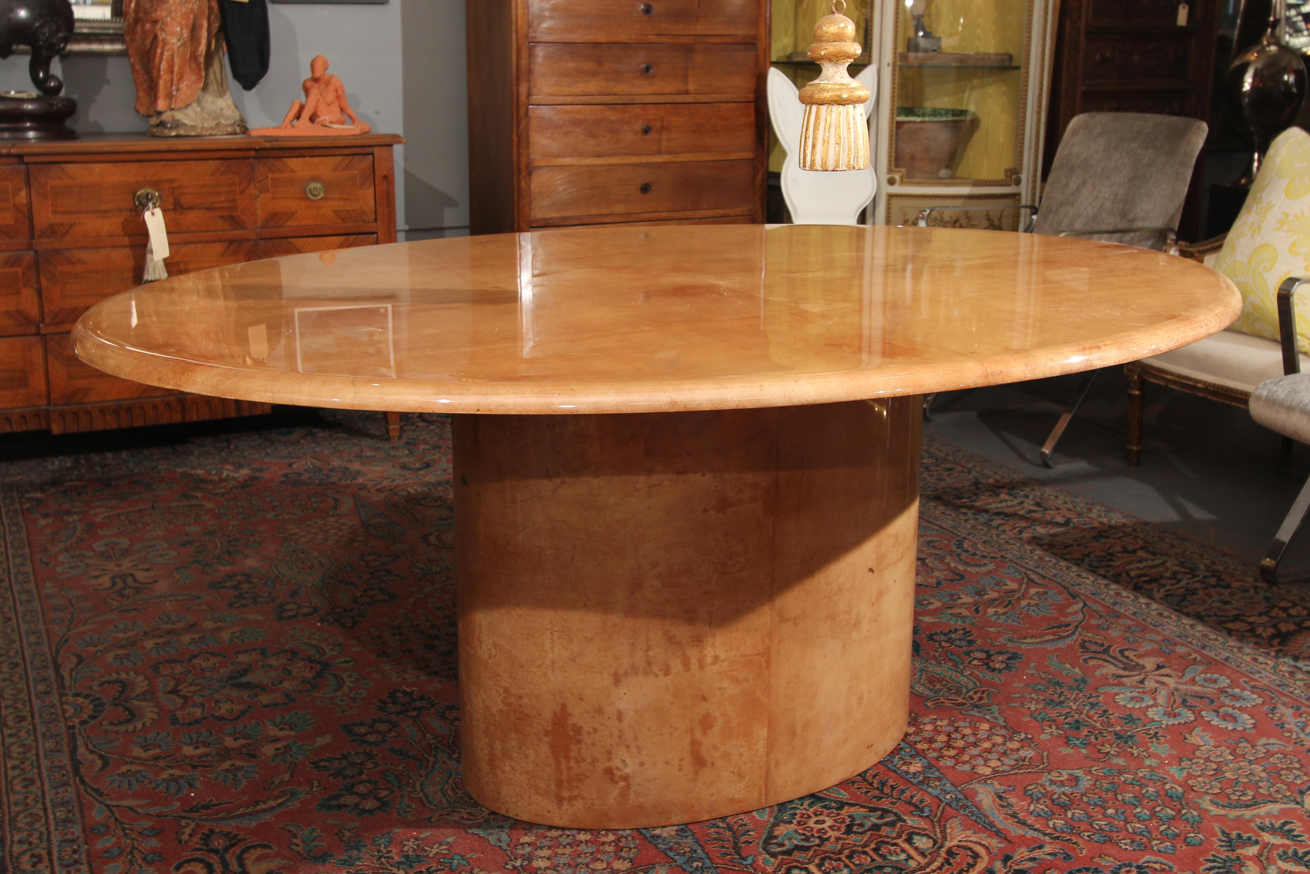 Italian Goatskin Oval Dining Table / Desk 3