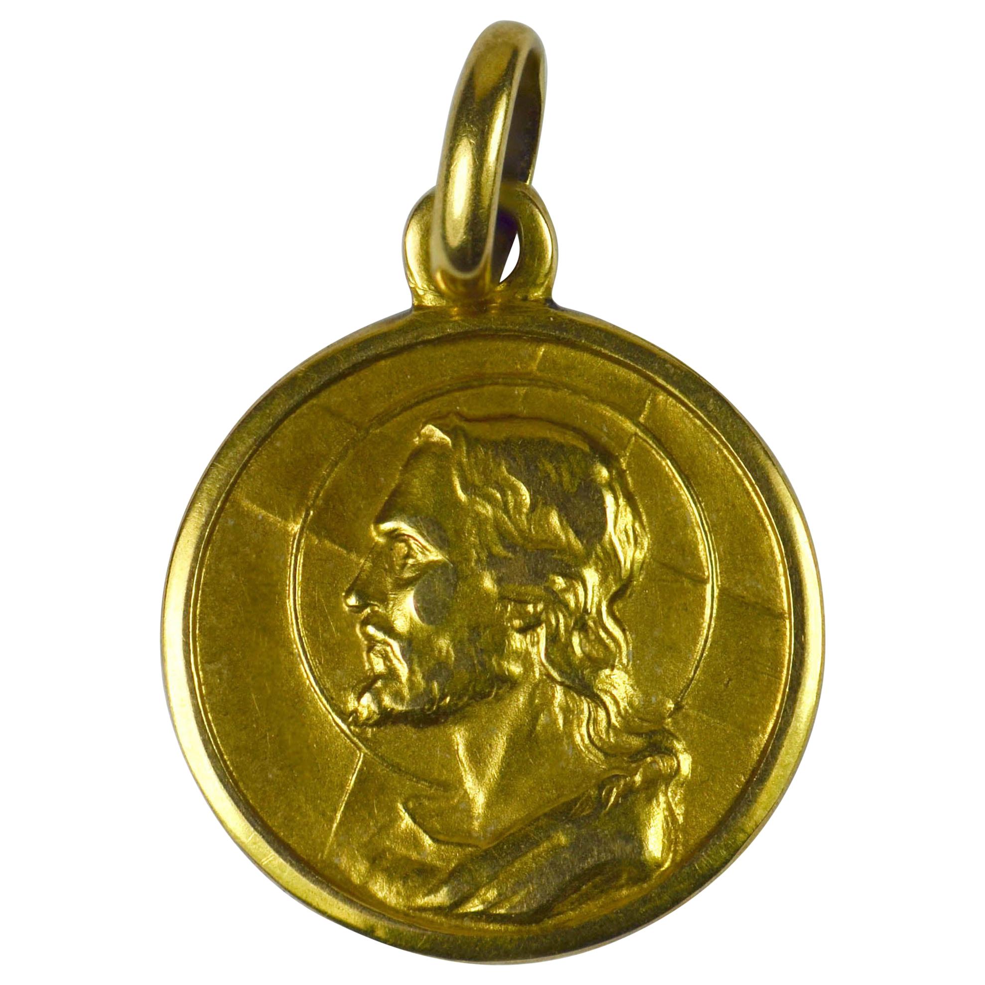 Italian God Protect You Yellow Gold Charm Pendant