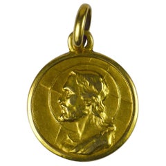 Italienischer Gott beschützt dich Gelbgold Charm-Anhänger
