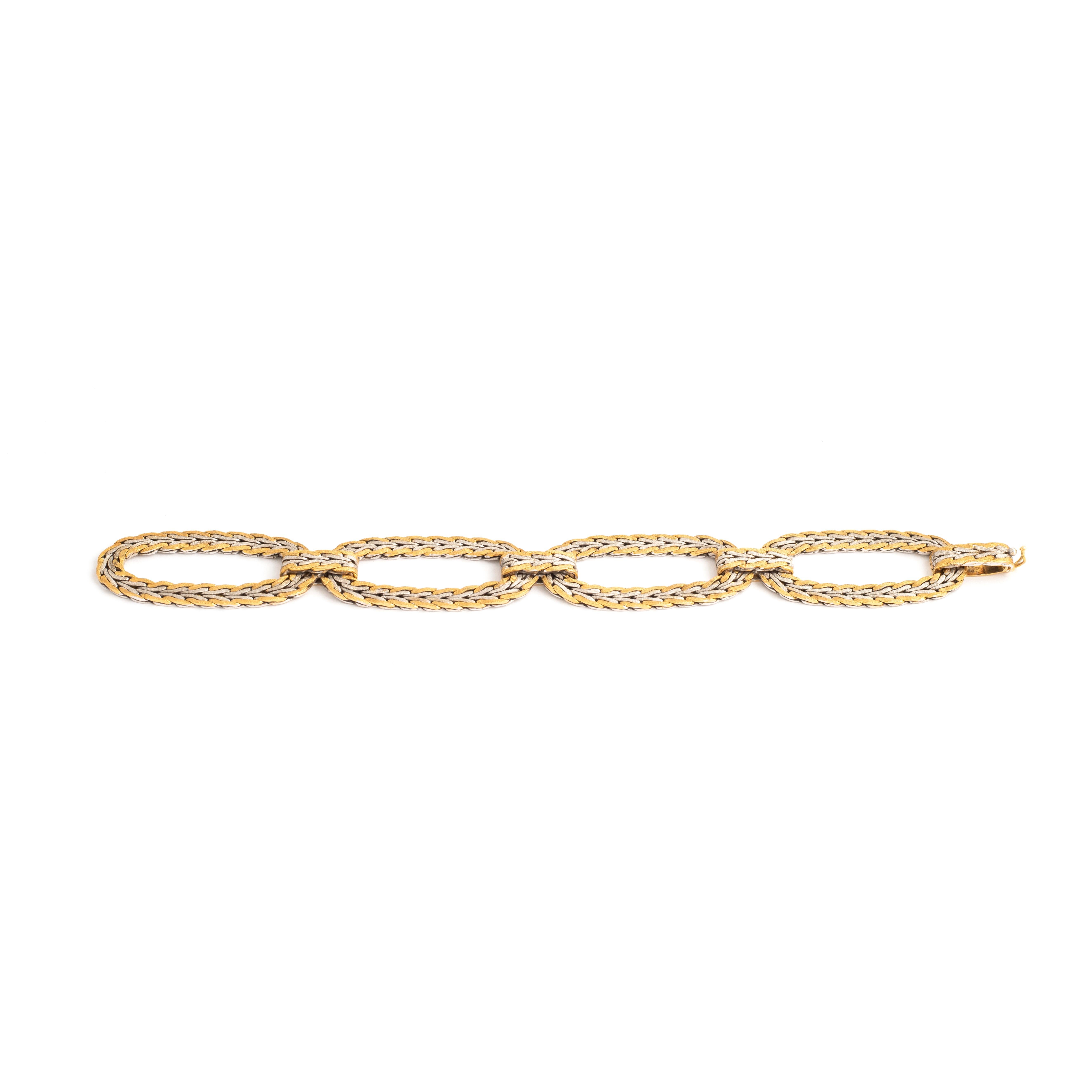 Bracelet italien vintage en or 18 carats, années 1970 Unisexe en vente