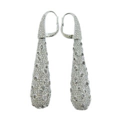 Italian Gold 7.03 Carat Diamond Long Teardrop Earrings