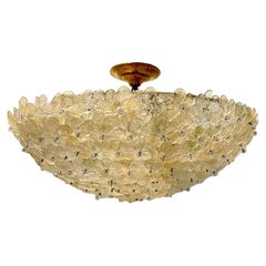 Italian Gold and Clear Millefiori Glass Light Fixture