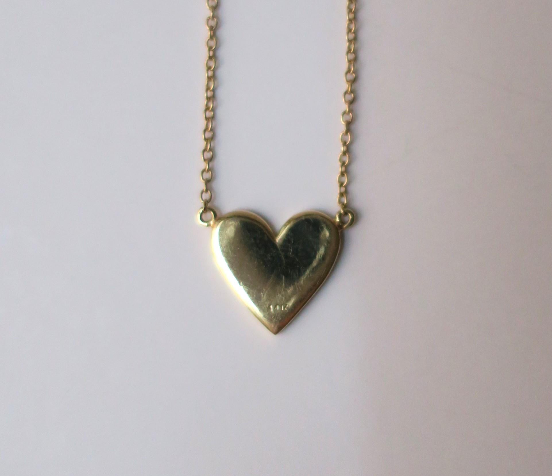 Italian Gold and Enamel Heart Necklace For Sale 3