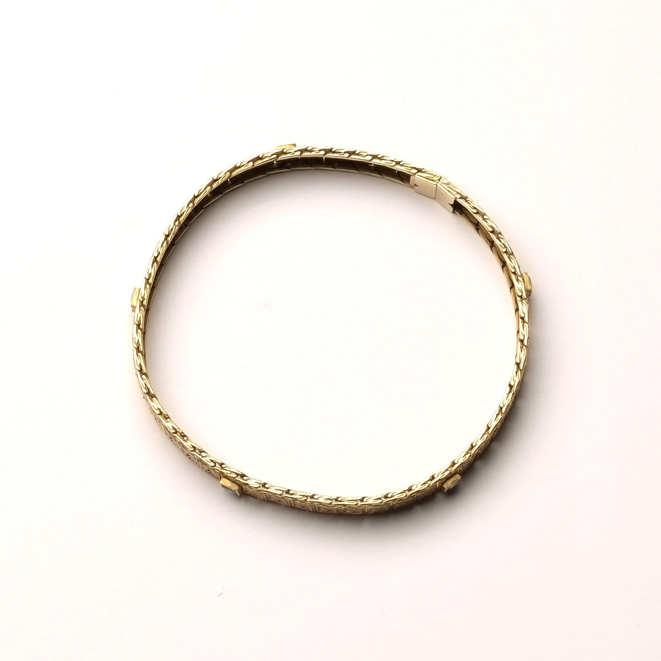 Taille carrée Bracelet italien des années 1940 en vente