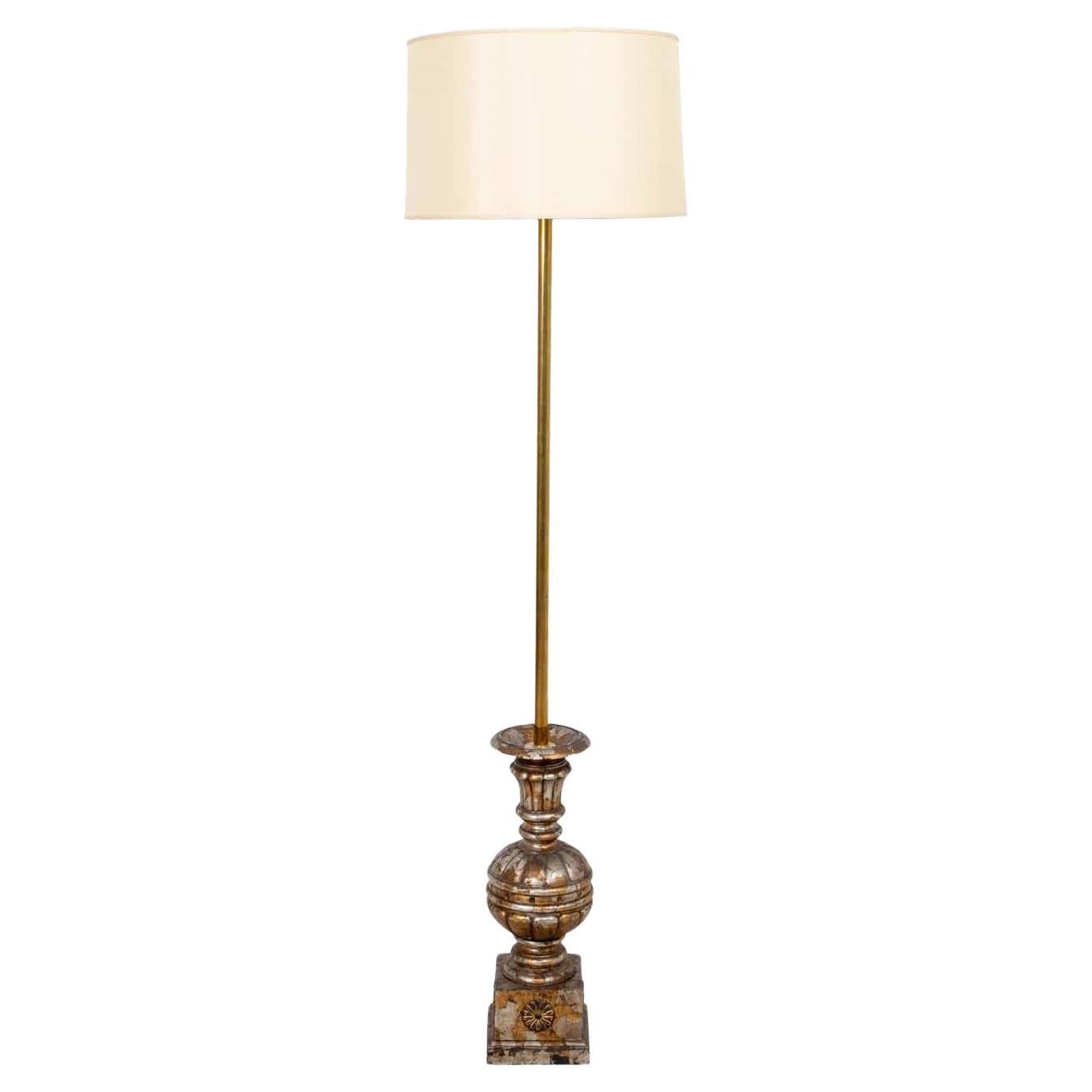 Italienische Gold und Silber vergoldete Stehlampe