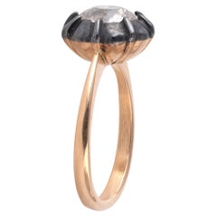 Setting Gold And Silver Single 3ct Old Cut Diamond Stone Ring