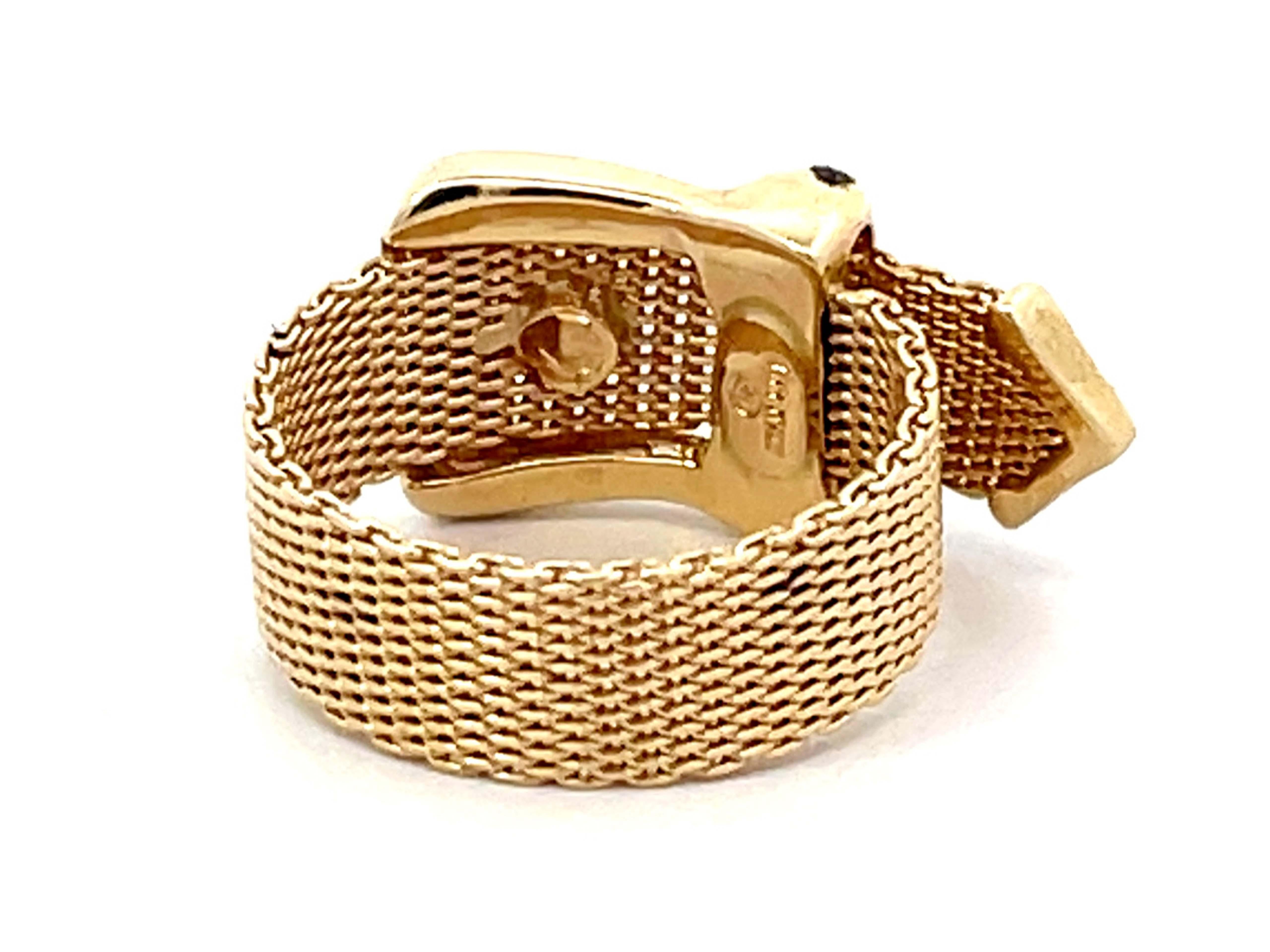 Italian Gold Belt Ring in 14K Yellow Gold For Sale 1
