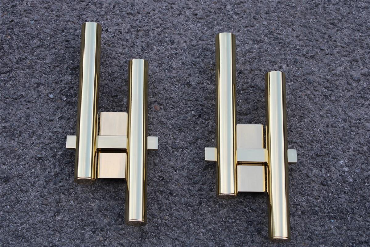 Italian Gold Brass Sciolari Design Minimalist Sculpture.