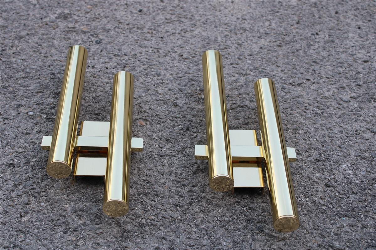 Italian Gold Brass Sciolari Design Minimalist Sculpture In Good Condition For Sale In Palermo, Sicily