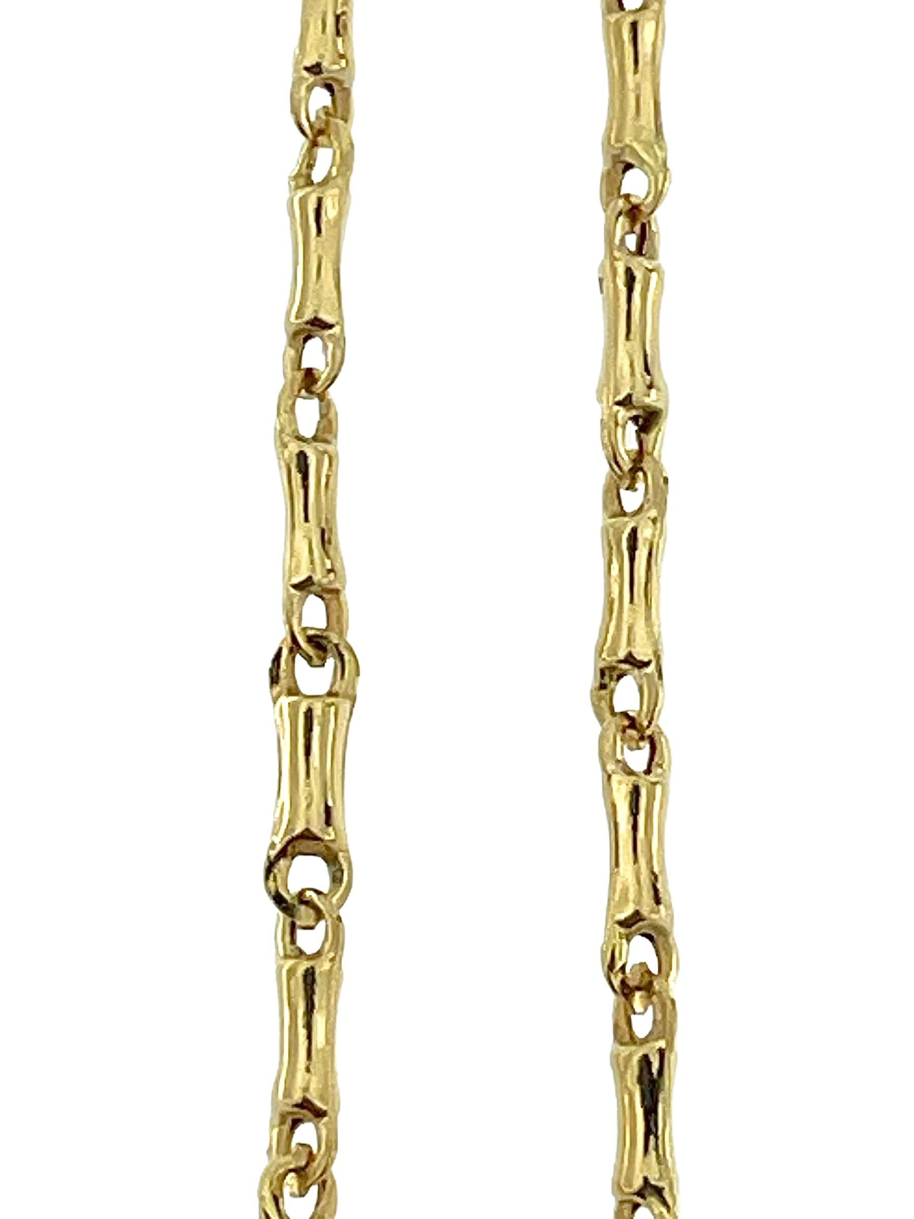 Italienisches goldenes Kruzifix mit Bambusgliedernkette aus Gold  für Damen oder Herren im Angebot