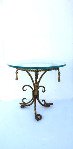 Italian Gold Gilt Rope Tassel Drinks Table