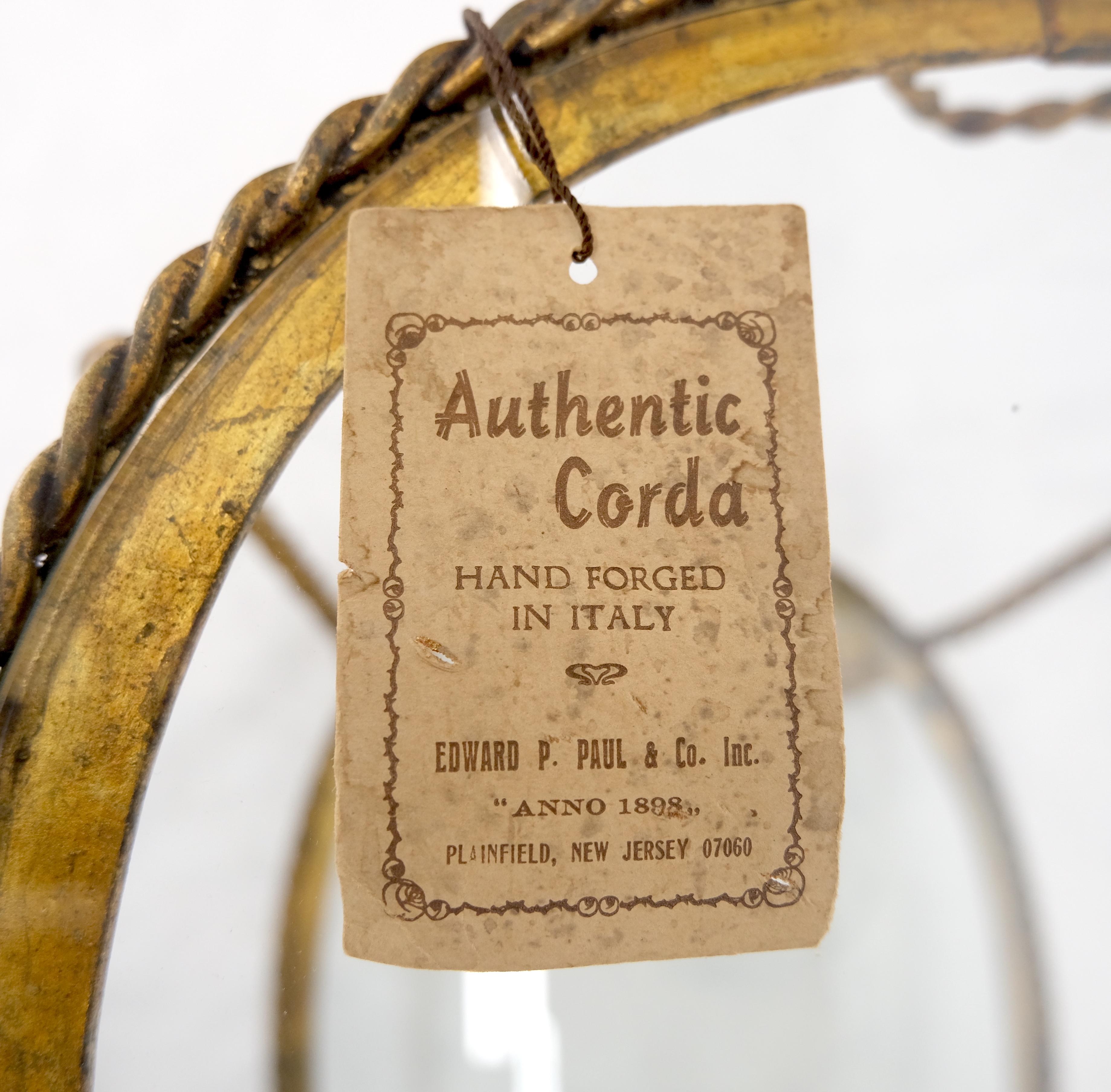 Lámpara lateral italiana de acero dorado estilo riñón con tapa de cristal Menta Moderno de mediados de siglo en venta