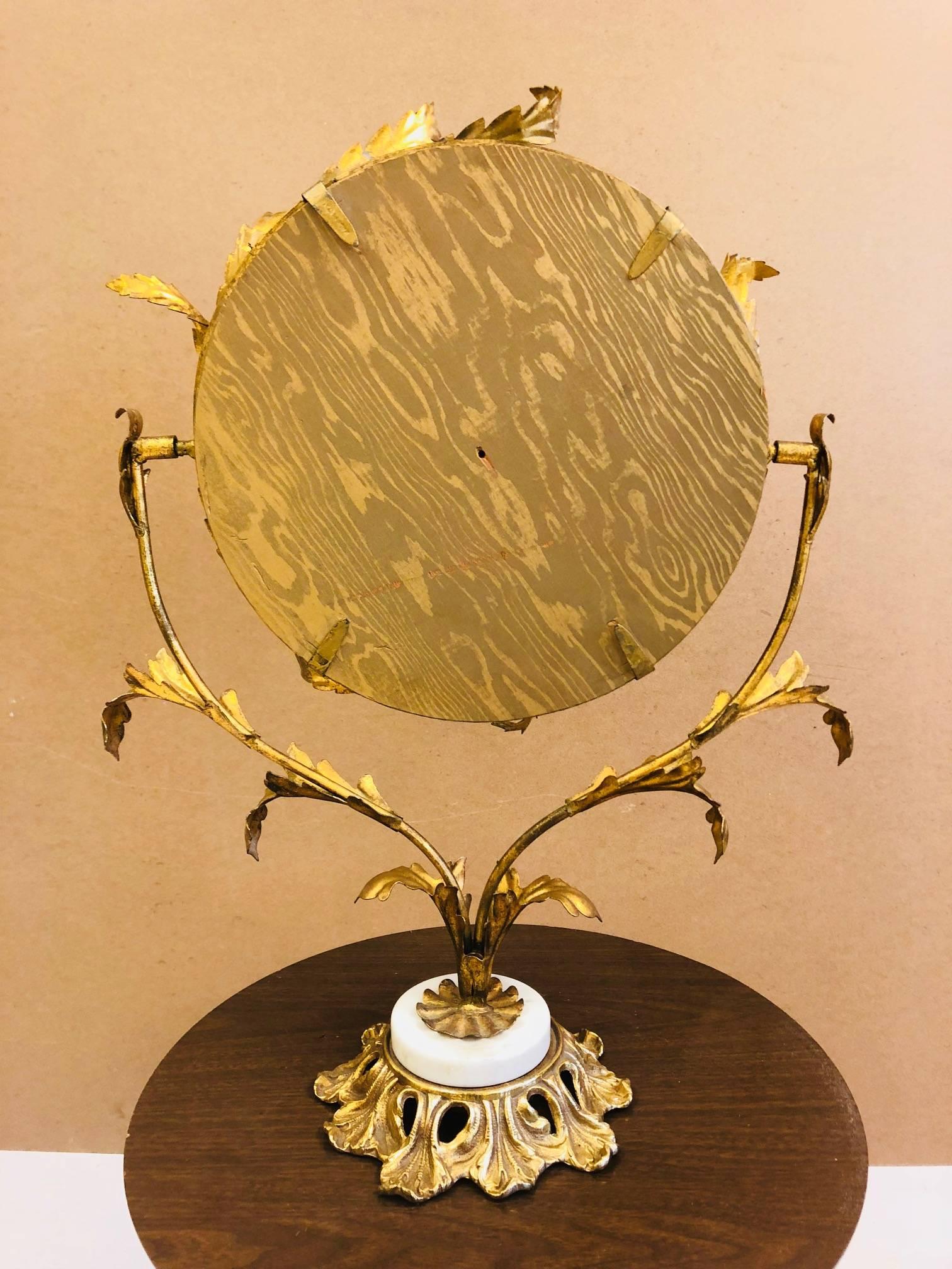 Italian Gold Gilt Vanity or Table Mirror In Good Condition In New York, NY