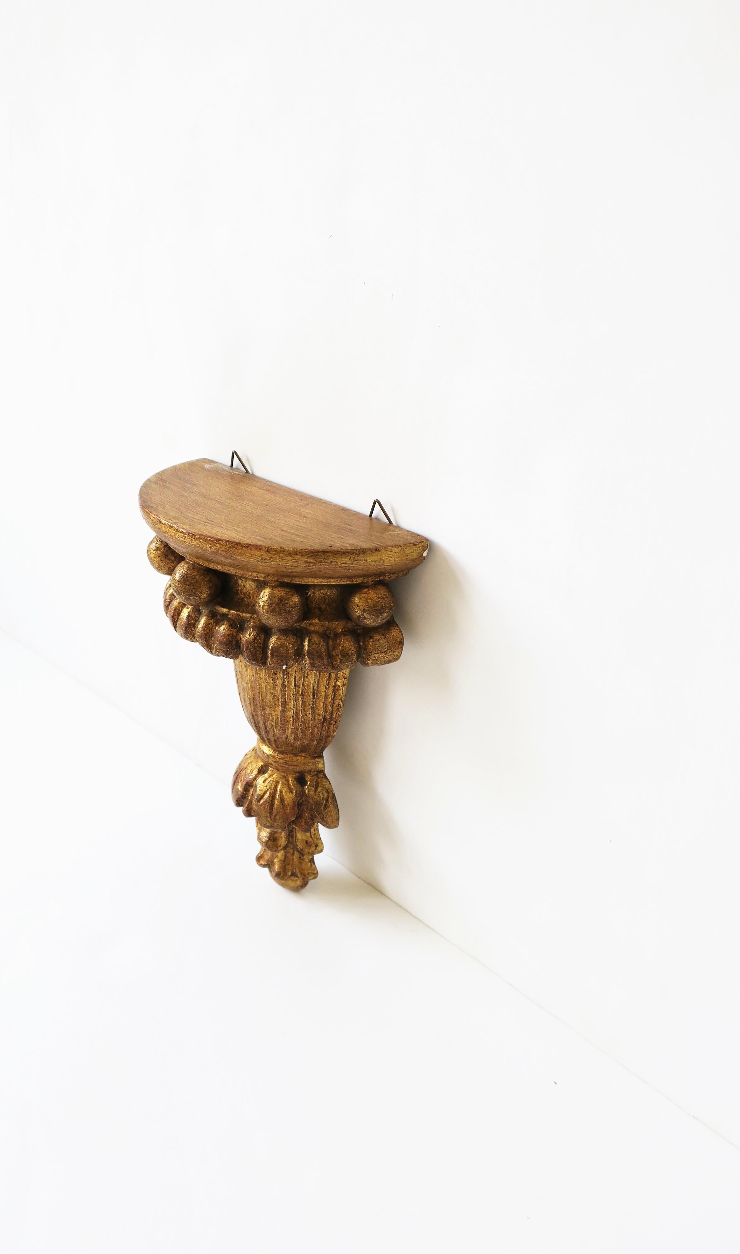 20th Century Italian Gold Gilt Wall Shelf