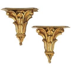 Italian Gold Gilt Wall Shelves