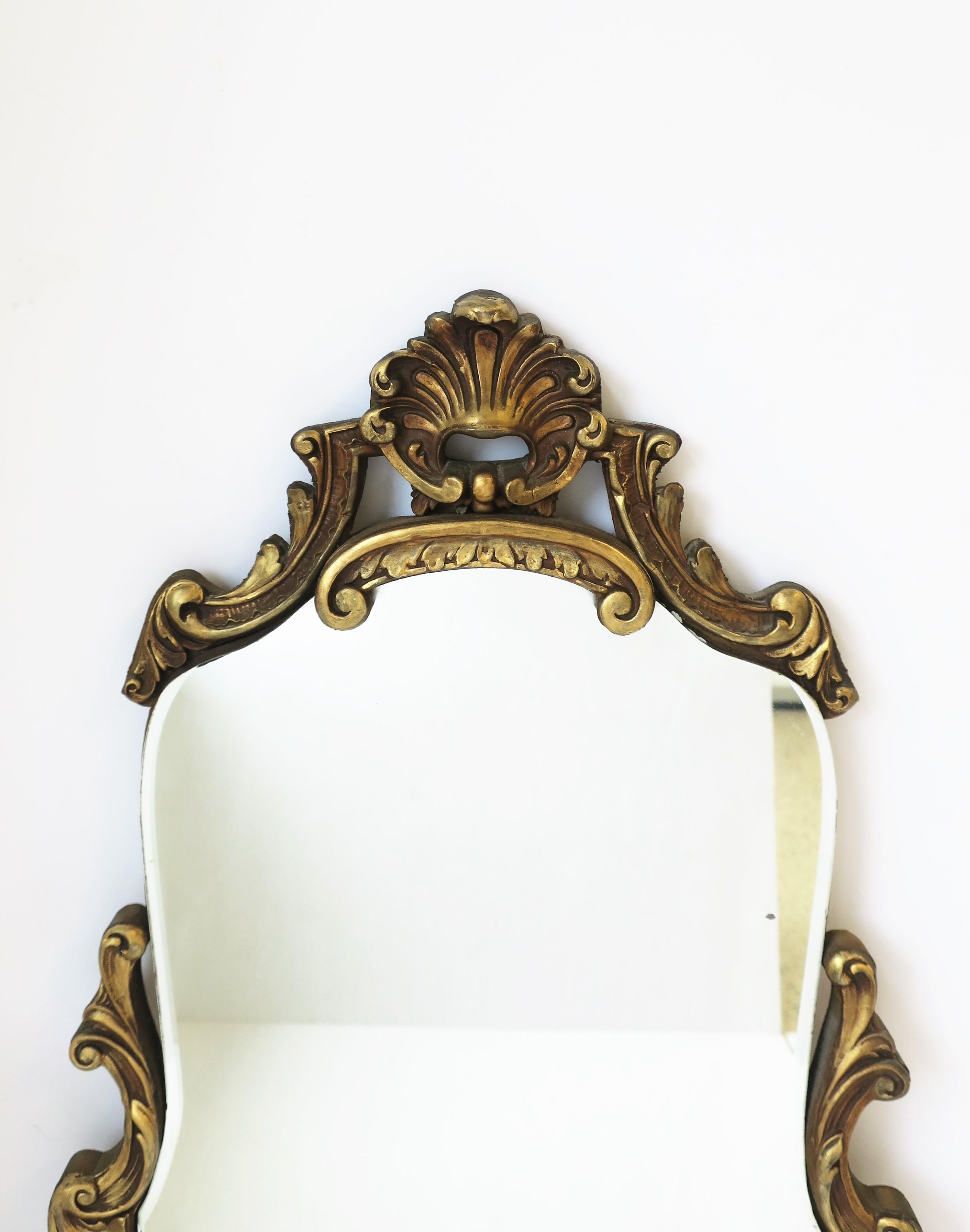 Italian Gold Giltwood Foyer or Vanity Wall Mirror 1