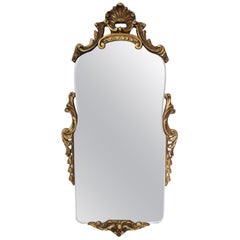 Vintage Italian Gold Giltwood Foyer or Vanity Wall Mirror