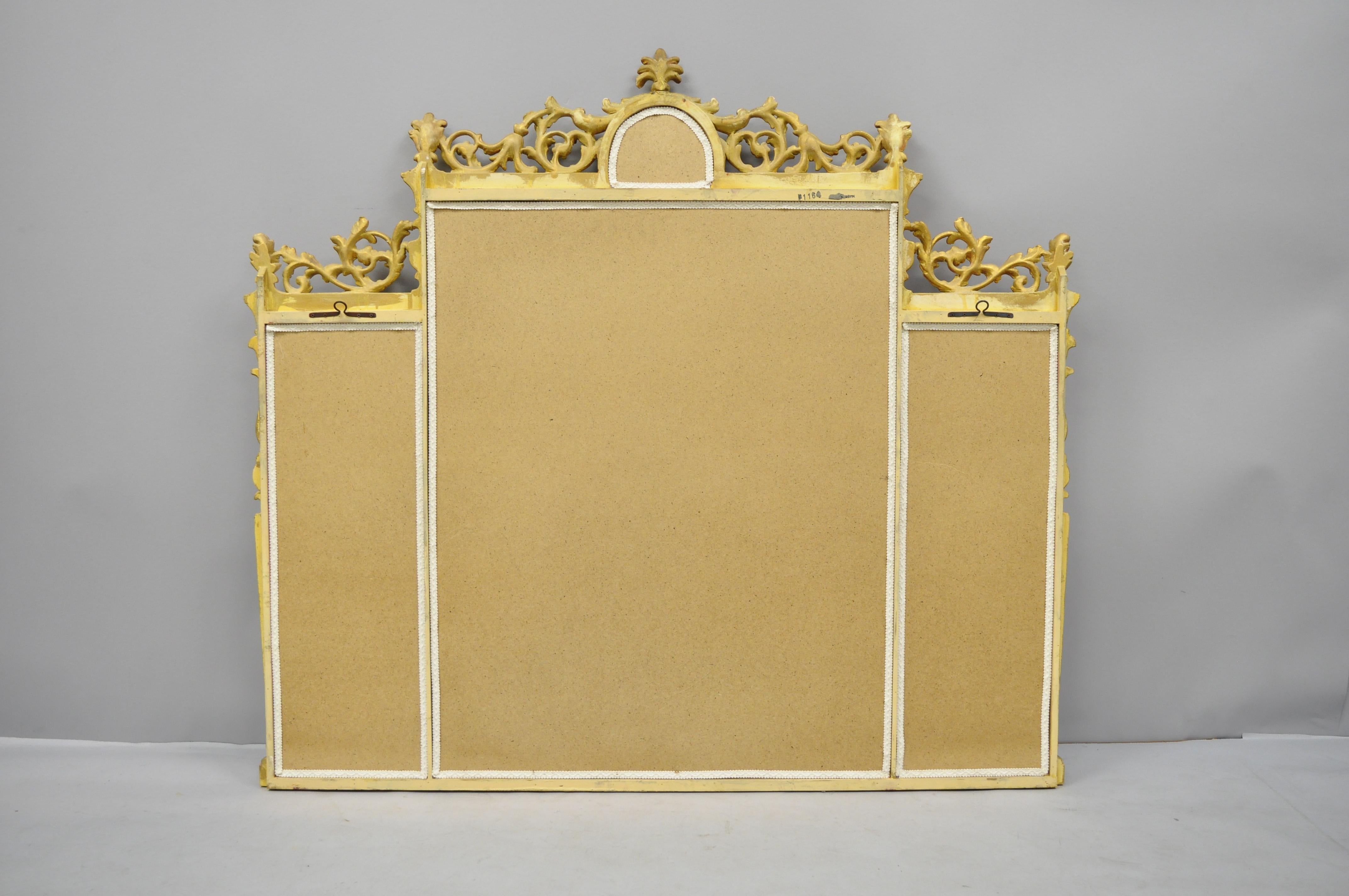 Italian Gold Giltwood French Louis XV Style Overmantel Console Wall Mirror 6