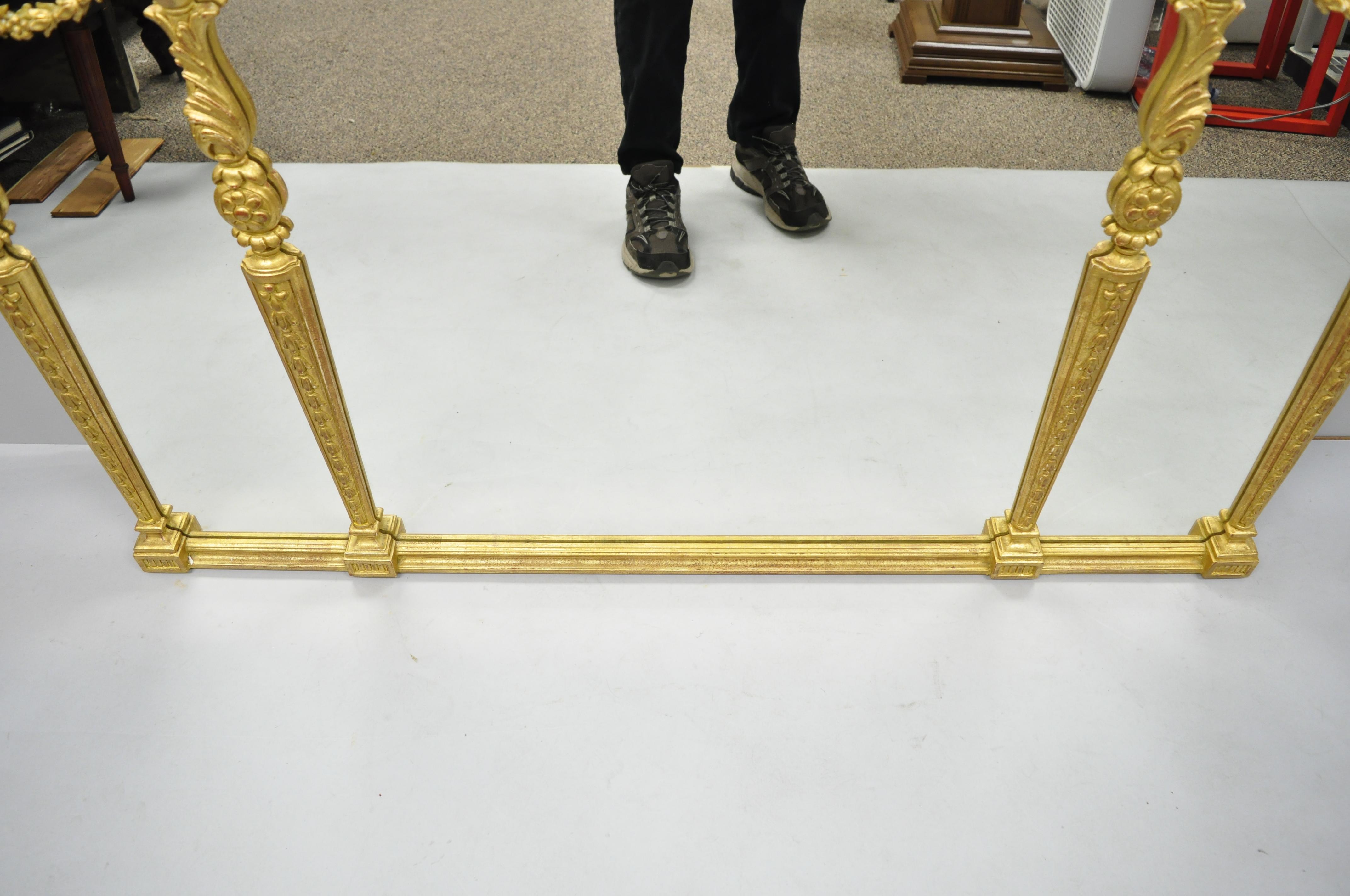 Italian Gold Giltwood French Louis XV Style Overmantel Console Wall Mirror 4