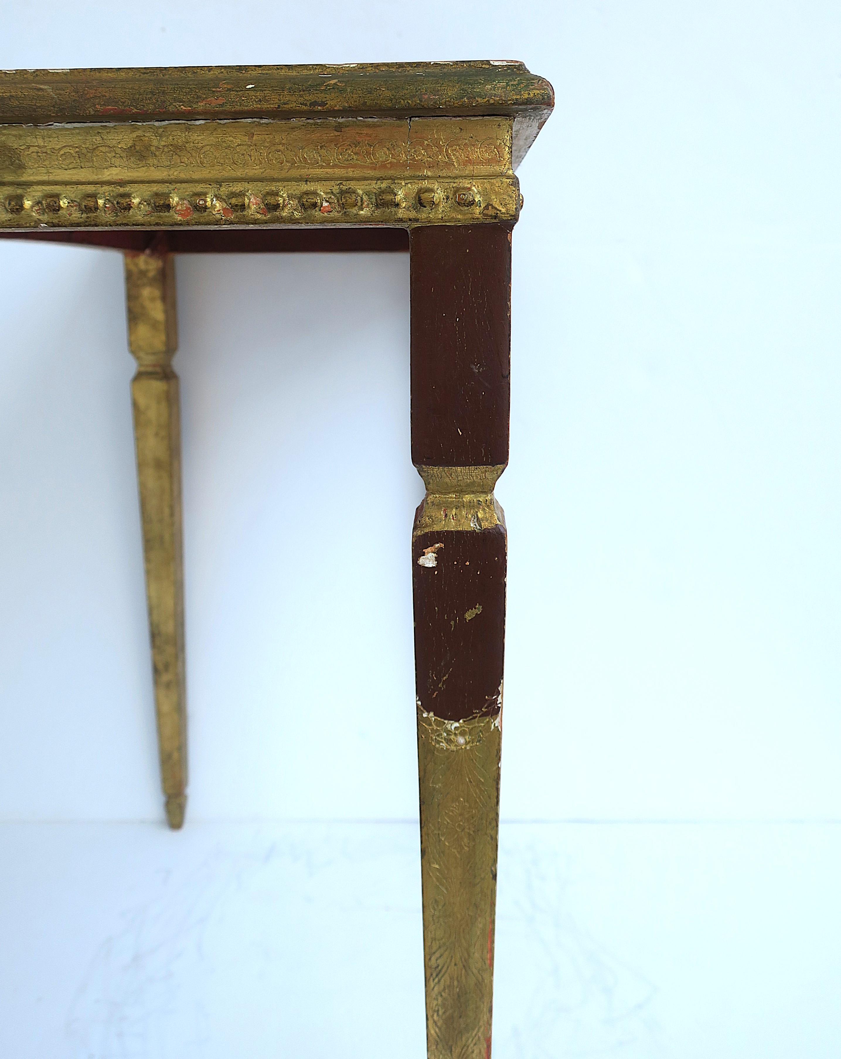 Italian Gold Giltwood Side End Table Greek Key Design For Sale 7
