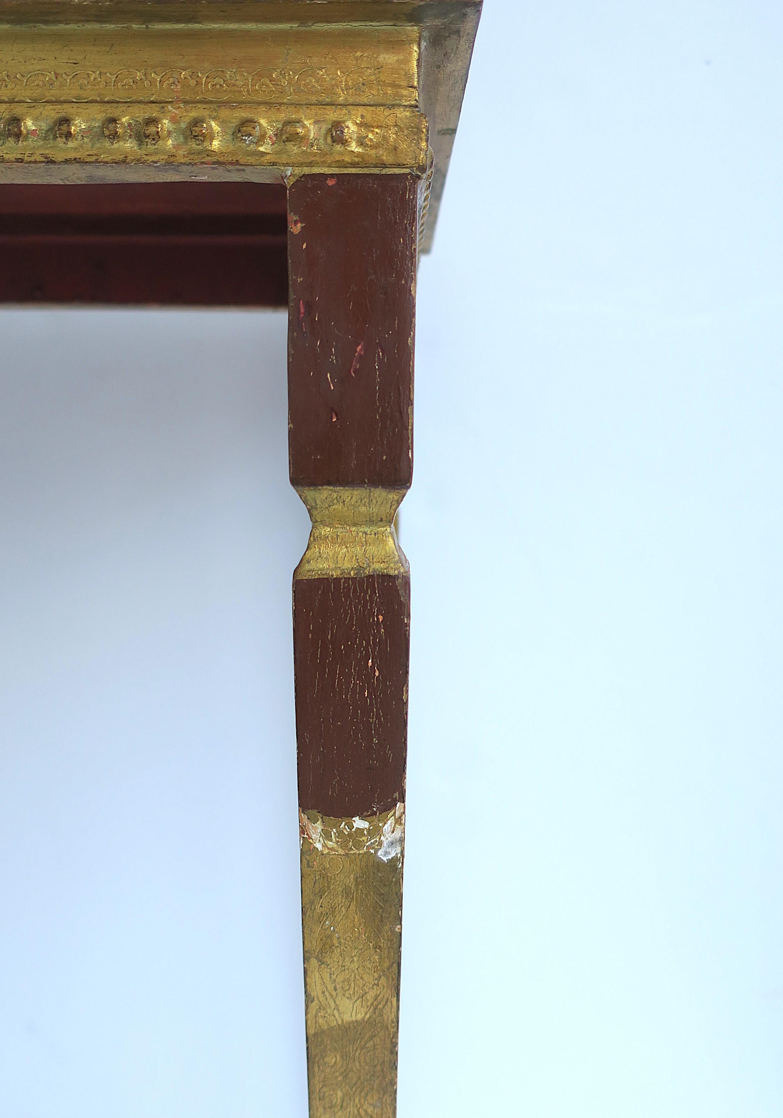 Italian Gold Giltwood Side End Table Greek Key Design For Sale 9