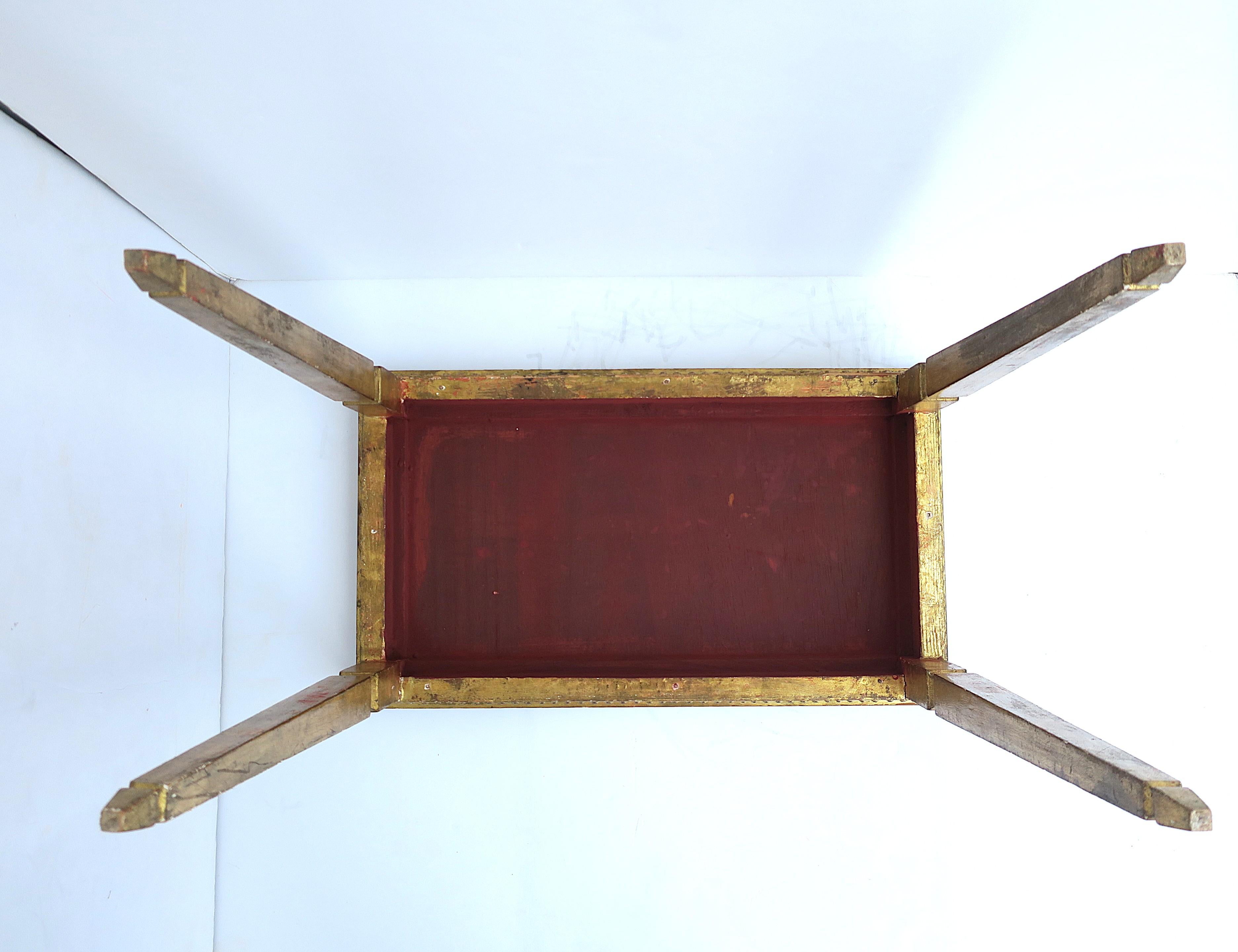 Italian Gold Giltwood Side End Table Greek Key Design For Sale 12