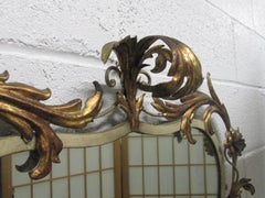 Italian Gold Leaf Mirror with Floral Motif