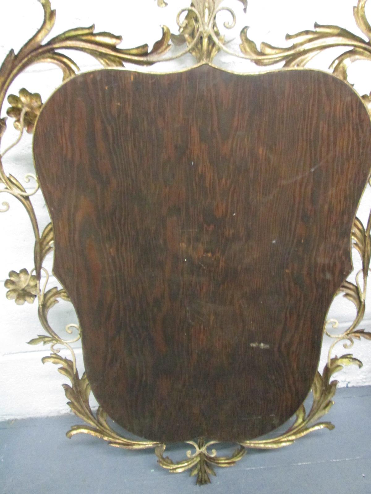 Italian Gold Leaf Mirror with Floral Motif For Sale 1