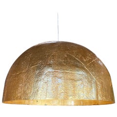 Used Italian Gold Leaf Resin Cupola Chandelier