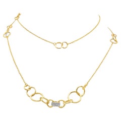 Italian Gold Mesh & Diamond Necklace
