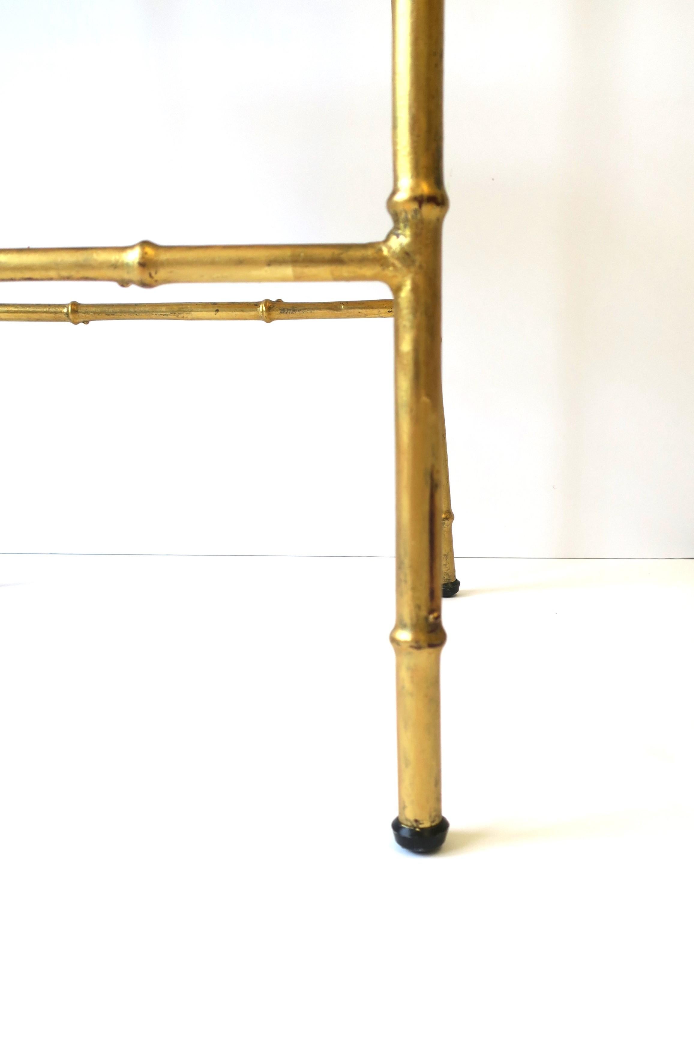 Italian Gold Metal Cane and Bamboo-Esque Desk, Dining or Side Chair For Sale 12