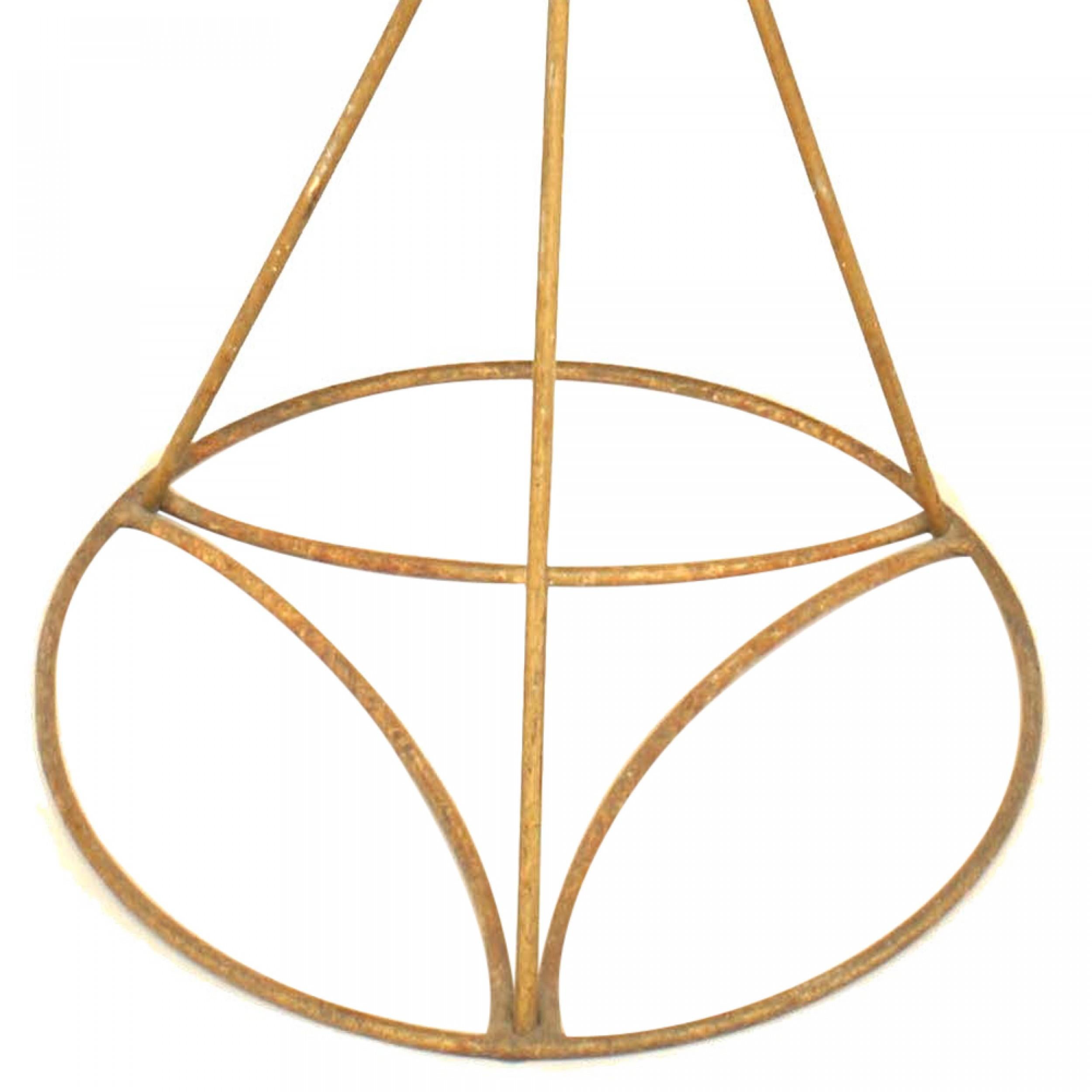 Pedestal de metal dorado italiano Pintado a mano en venta