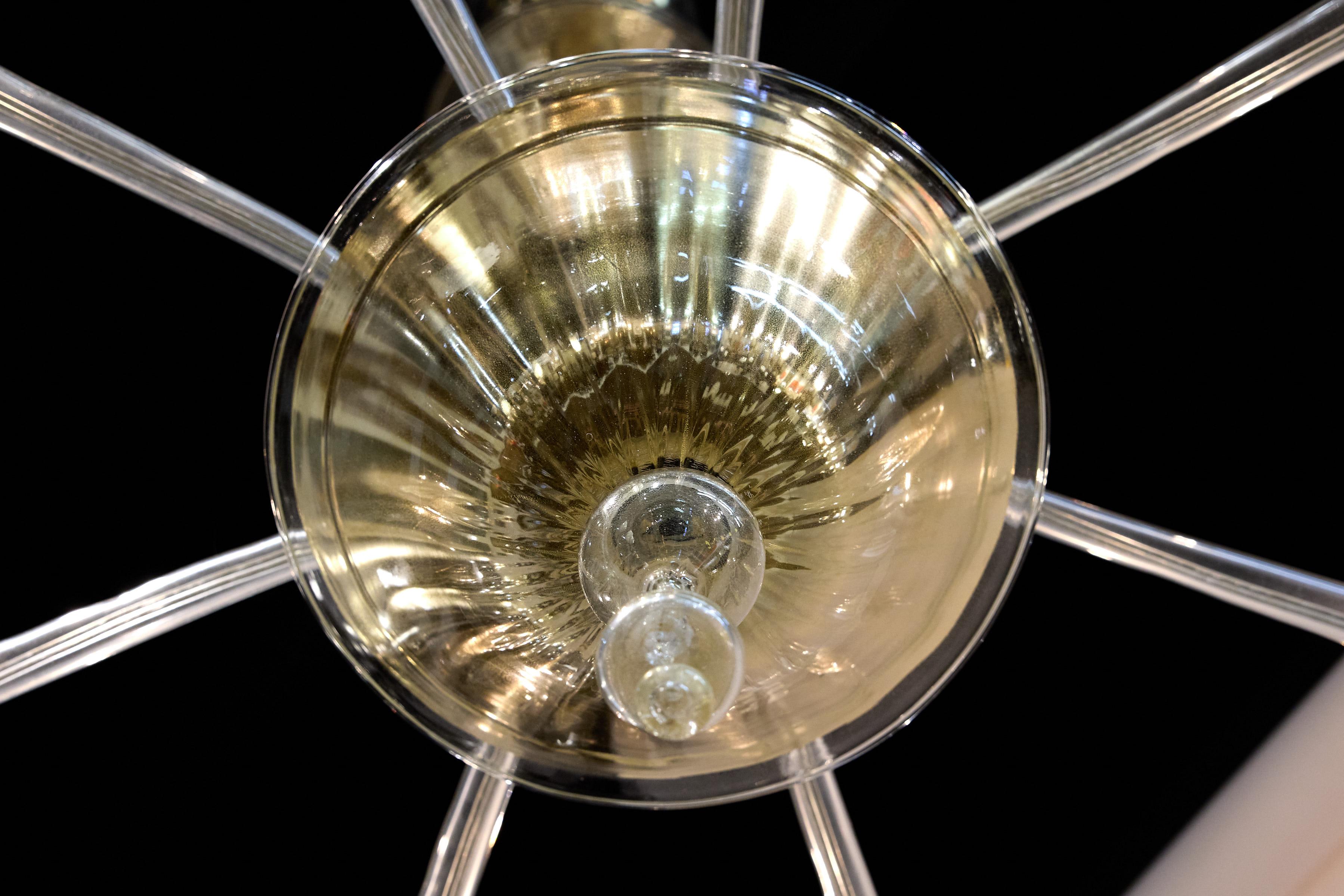 Lustre italien à 8 bras en verre de Murano doré  en vente 9