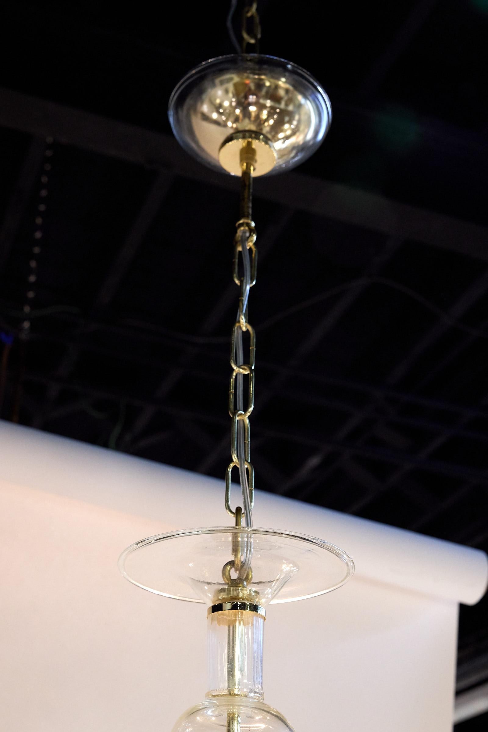 Italian Gold Murano Glass 8 Arm Chandelier  For Sale 3