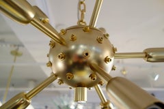 Italian Gold Murano Glass and Satin Brass Sputnik Chandelier