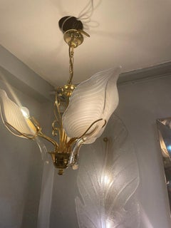 Italian Gold Plated Chandelier, 1960s
