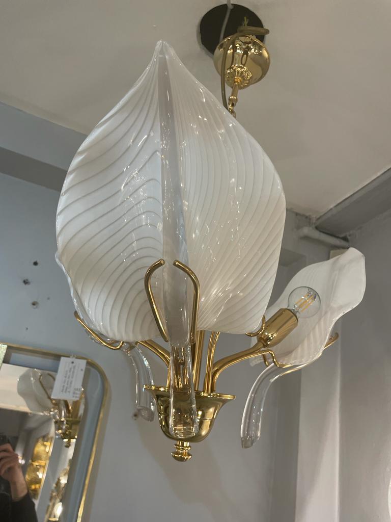 Italian Gold Plated Chandelier, 1960s In Good Condition For Sale In London, GB