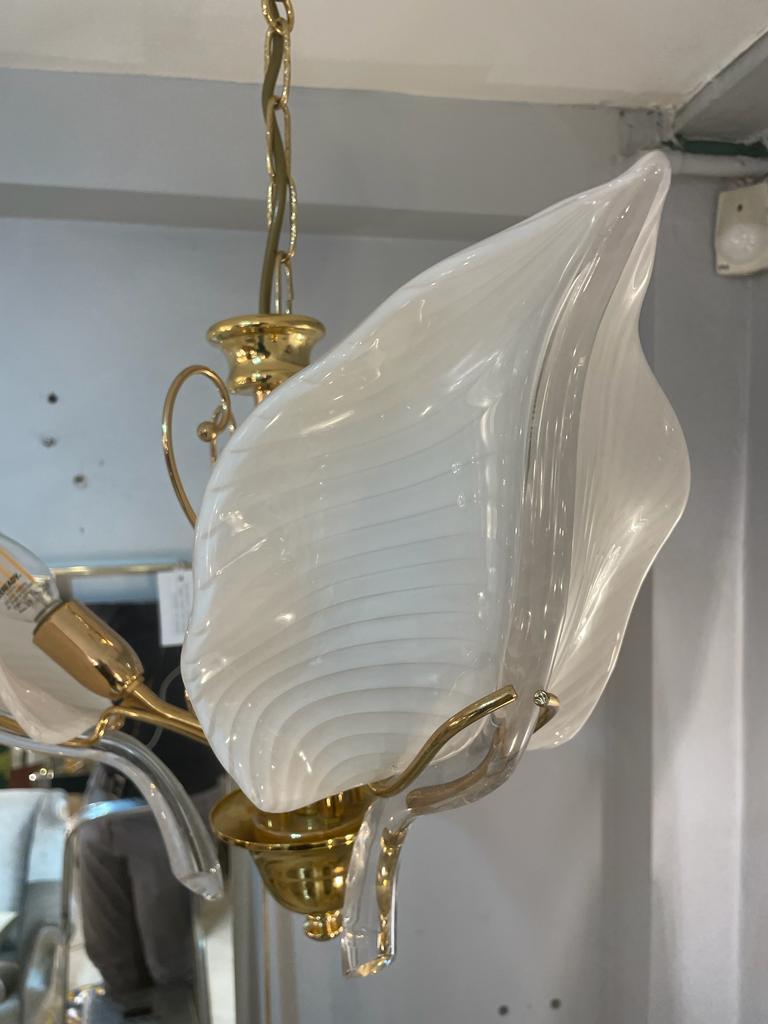 Italian Gold Plated Chandelier, 1960s For Sale 2