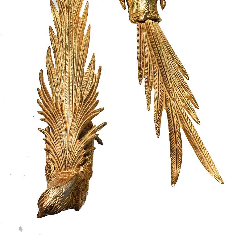 Rococo Italian Gold Plated Vermeil Pheasant Couple Figures, a Pair