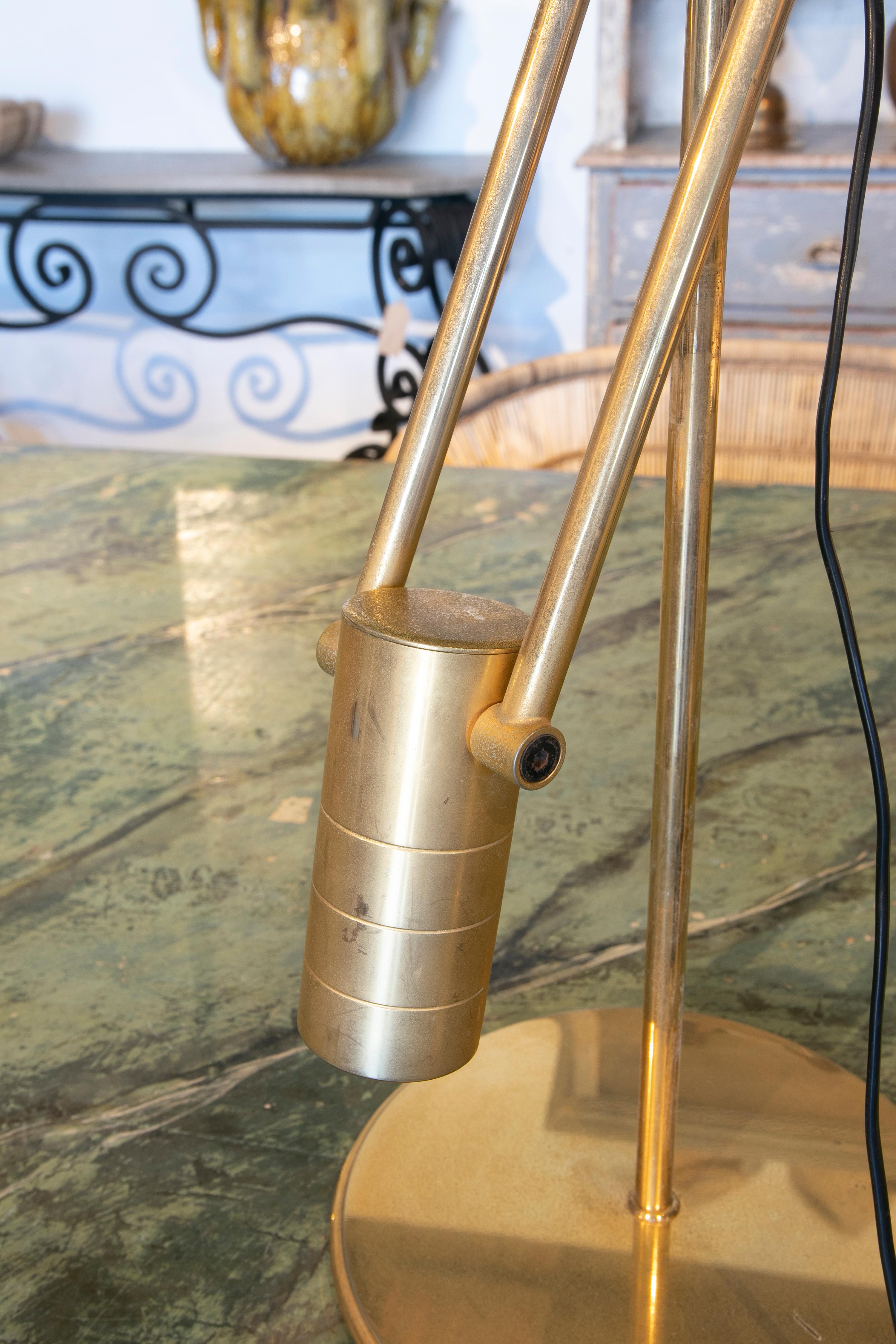 Verstellbare italienische vergoldete Vintage-Tischlampe aus Messing von Relco aus den 1980er Jahren im Angebot 3