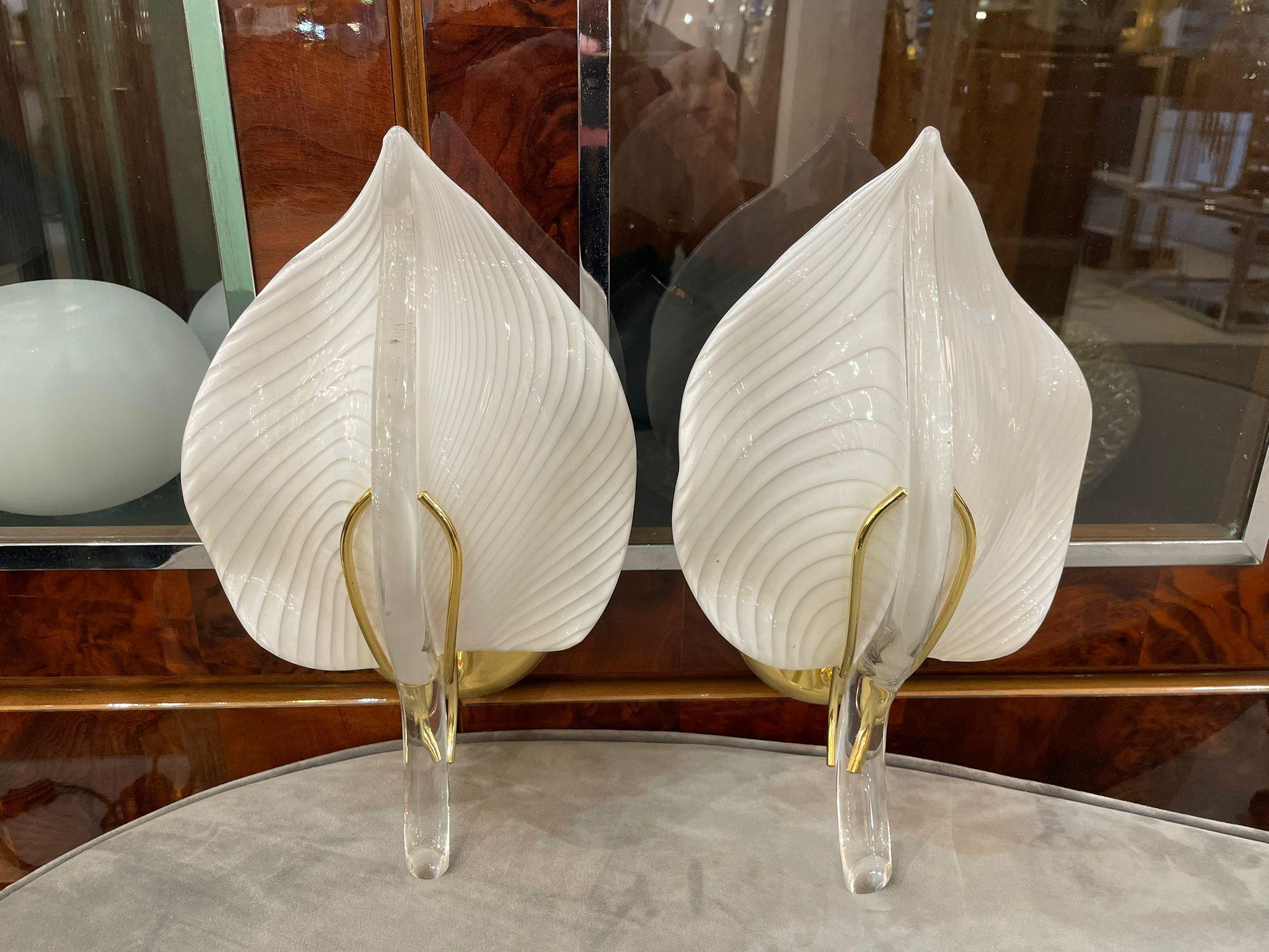 Mid-Century Modern Italian Gold Plated Wall Lights, 1960s For Sale