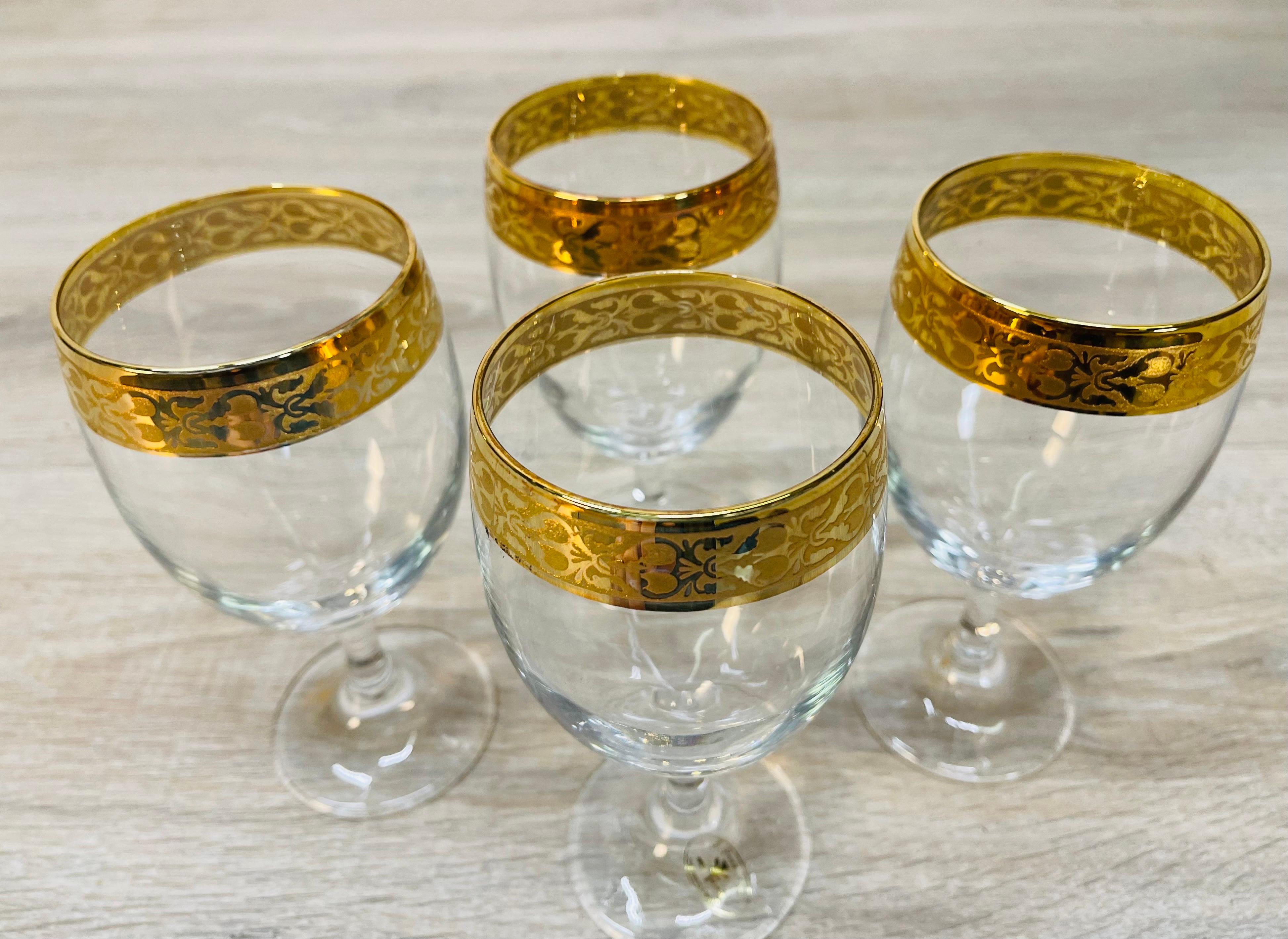 vintage gold rimmed glassware
