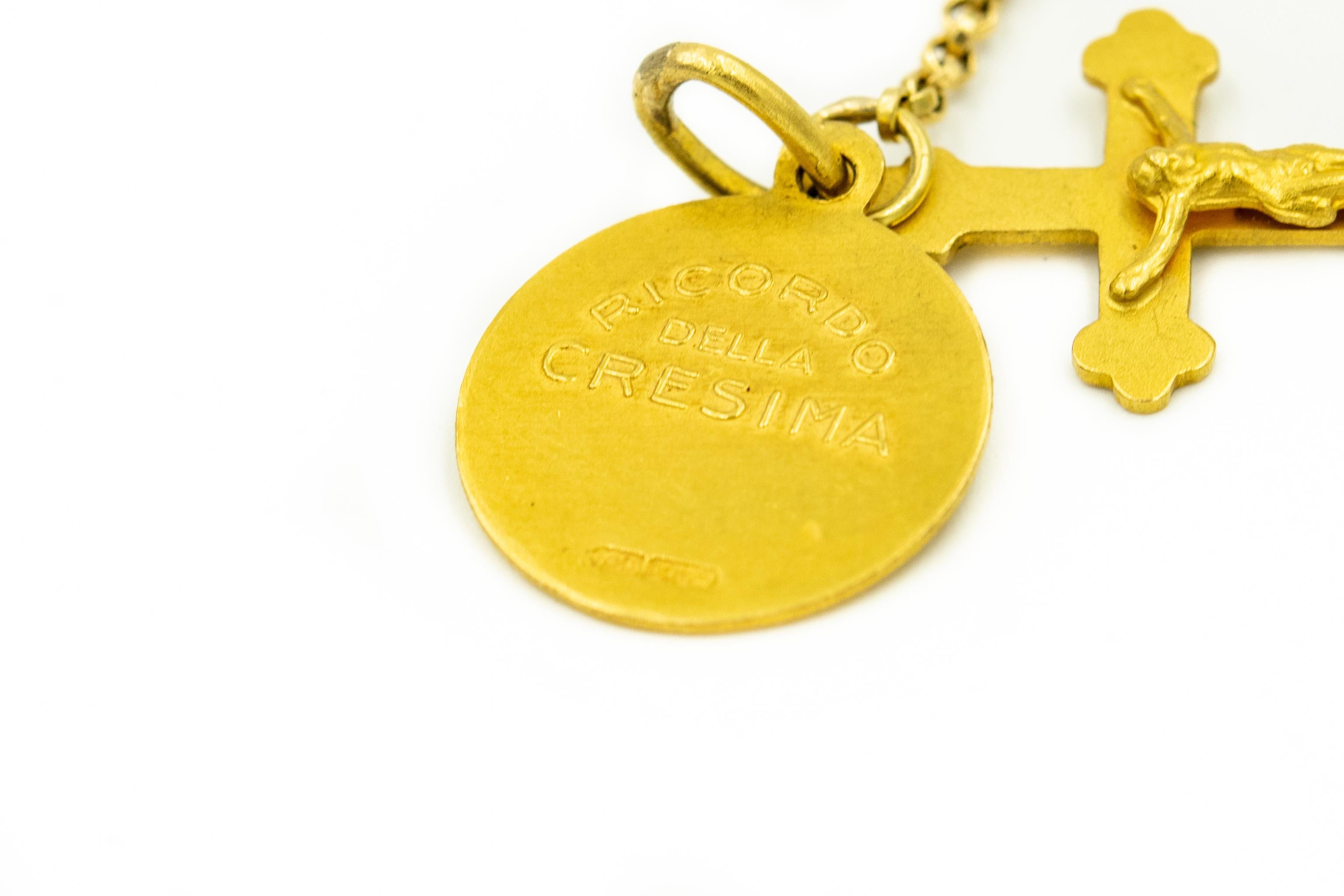 da uomo o donna Croce del Rosario in oro italiano Ricordo della Cresima Ciondolo Ricordo Della Cresima in vendita