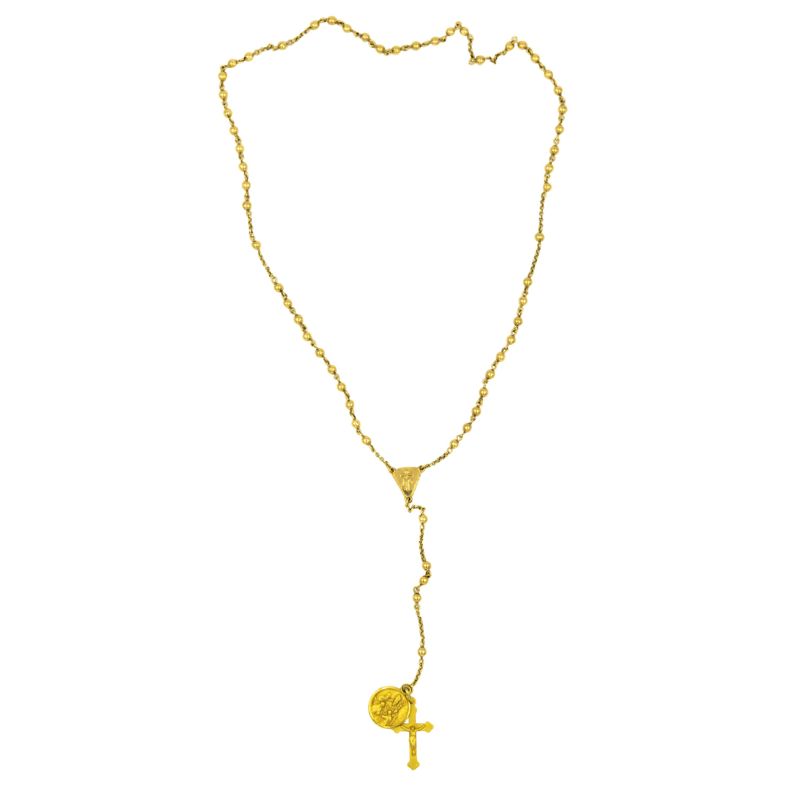 Croce del Rosario in oro italiano Ricordo della Cresima Ciondolo Ricordo Della Cresima in vendita