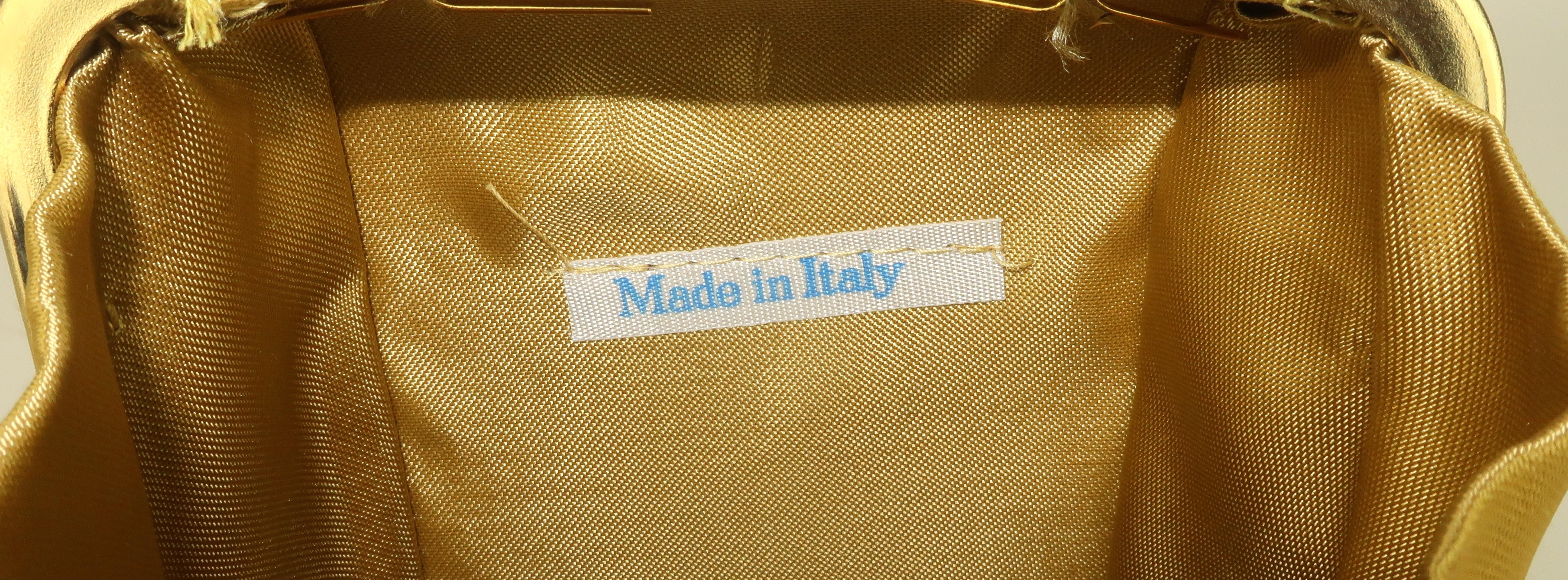 Italienische Goldstroh-Box-Handtasche, 1960er Jahre im Angebot 2